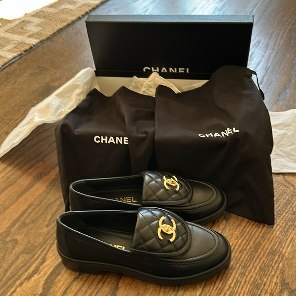 Chanel Quilted Loafers - size 6.5. NEW - worn once. Receipt photo included. - Picture 1 of 10